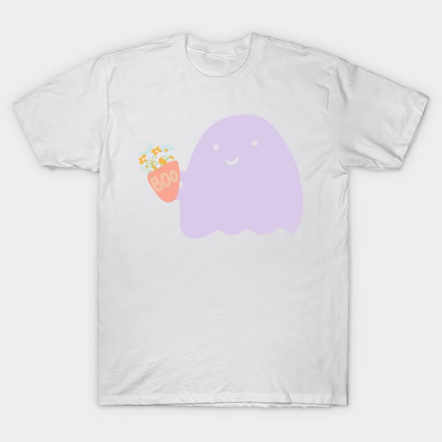 Ghost holding flowers T-Shirt by gremoline